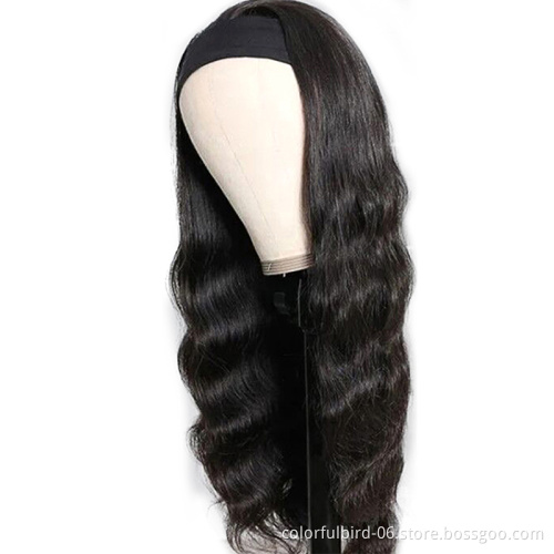 Headband Wigs With Drawstring And Combs Headband Half Wig Cuticle Aligned Hair Wholesale Hair Vendors body wave Human Hair Wigs